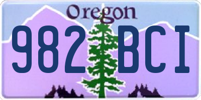 OR license plate 982BCI