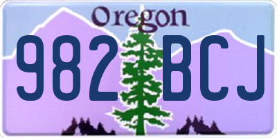 OR license plate 982BCJ