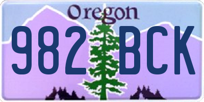 OR license plate 982BCK