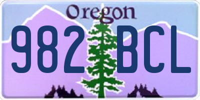 OR license plate 982BCL
