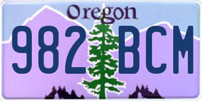 OR license plate 982BCM