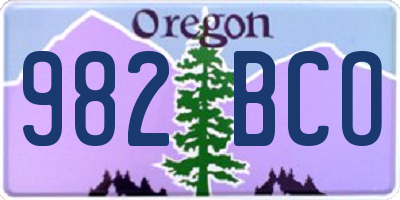 OR license plate 982BCO