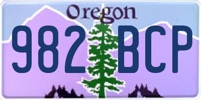 OR license plate 982BCP