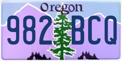 OR license plate 982BCQ