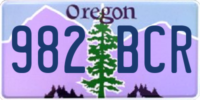 OR license plate 982BCR