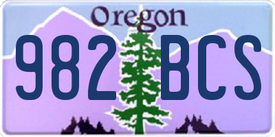 OR license plate 982BCS