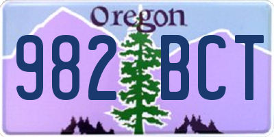 OR license plate 982BCT
