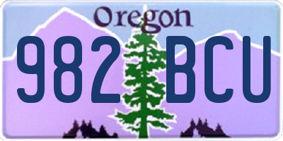 OR license plate 982BCU