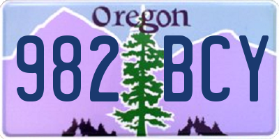 OR license plate 982BCY