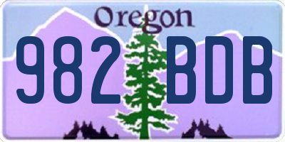 OR license plate 982BDB