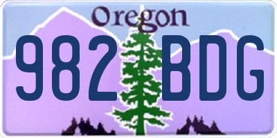 OR license plate 982BDG