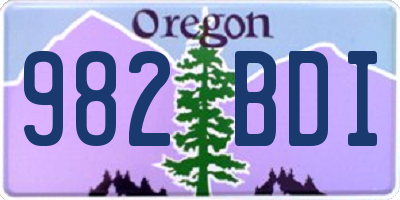 OR license plate 982BDI