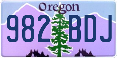 OR license plate 982BDJ