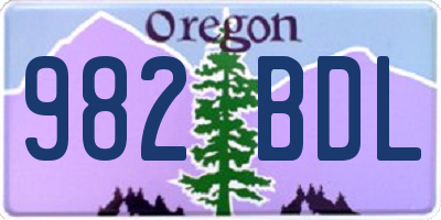 OR license plate 982BDL