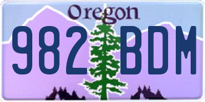 OR license plate 982BDM