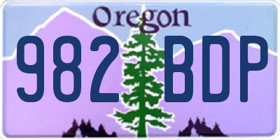 OR license plate 982BDP
