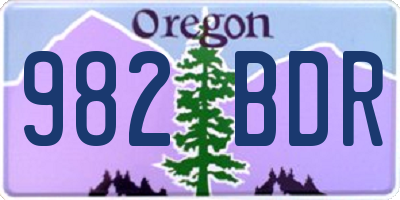 OR license plate 982BDR