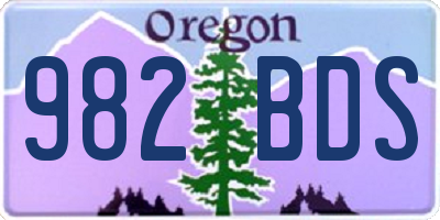OR license plate 982BDS