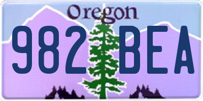 OR license plate 982BEA