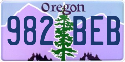 OR license plate 982BEB