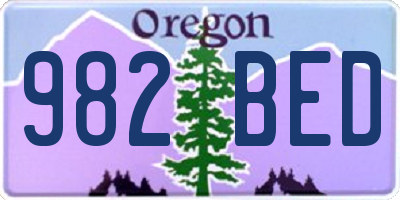 OR license plate 982BED