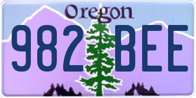 OR license plate 982BEE