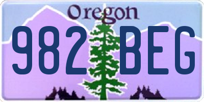OR license plate 982BEG