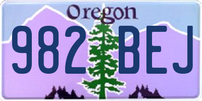 OR license plate 982BEJ