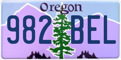 OR license plate 982BEL