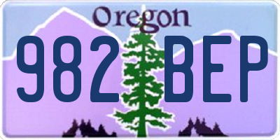 OR license plate 982BEP