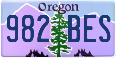 OR license plate 982BES