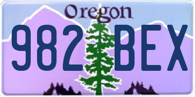 OR license plate 982BEX