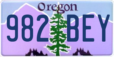 OR license plate 982BEY