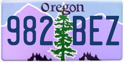 OR license plate 982BEZ