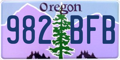 OR license plate 982BFB