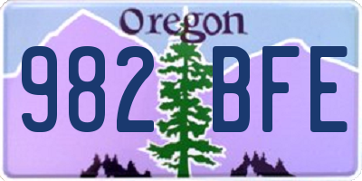 OR license plate 982BFE