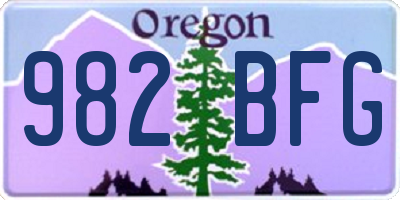 OR license plate 982BFG