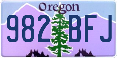 OR license plate 982BFJ