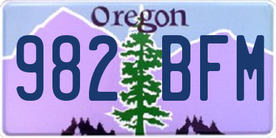 OR license plate 982BFM