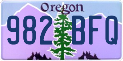 OR license plate 982BFQ