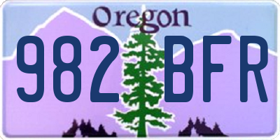 OR license plate 982BFR