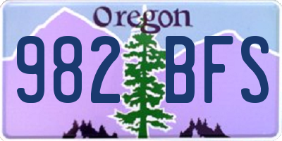 OR license plate 982BFS