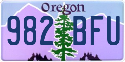 OR license plate 982BFU