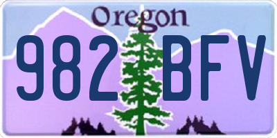 OR license plate 982BFV