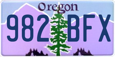 OR license plate 982BFX