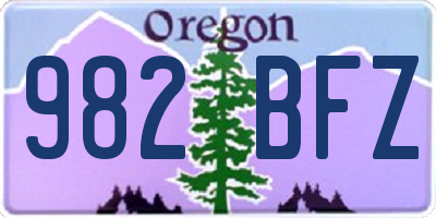 OR license plate 982BFZ