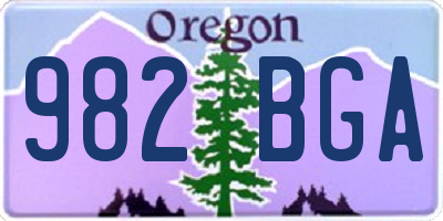 OR license plate 982BGA