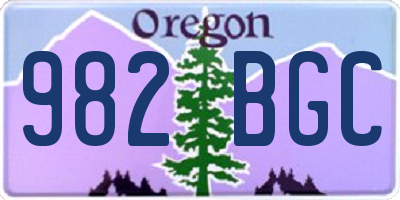 OR license plate 982BGC