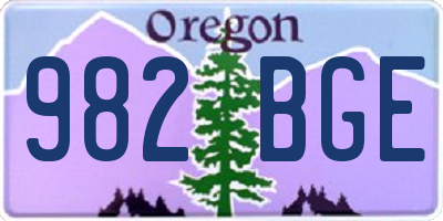 OR license plate 982BGE