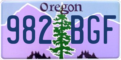OR license plate 982BGF